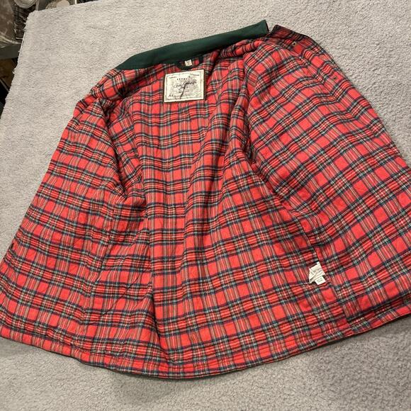 VTG 80s Express French Country Green Jacket Plaid Accent Latch Hook Small - Picture 9 of 11